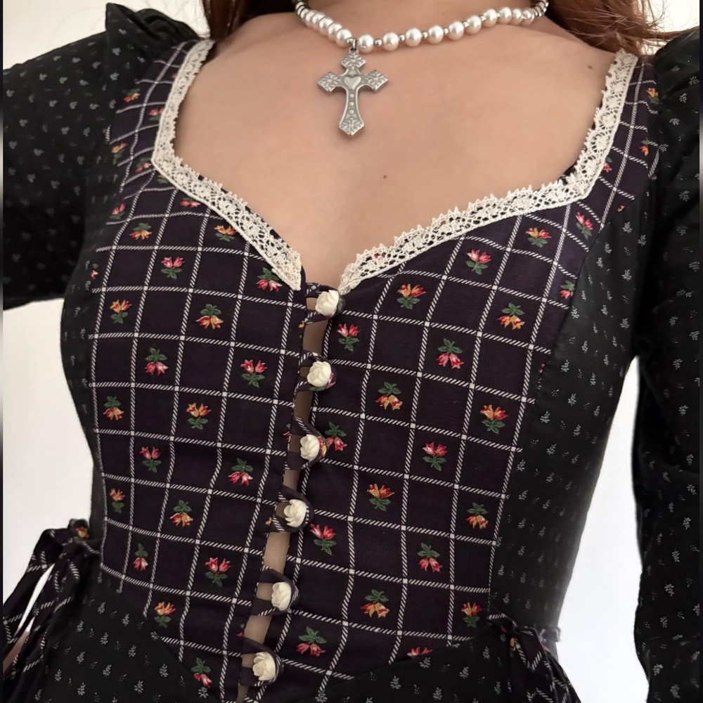 Gunne Sax 1970's Prairie Dress with Sweetheart Neckline Size XS/S - Picture 2 of 11